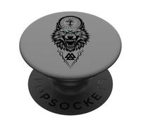Wolf Yggdrasil Valknut Viking Nordic Warrior Mythologie Nordique PopSockets PopGrip Adhésif