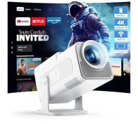 WOLFANG 4K Videoprojecteur【Application Intégrée/Netflix Officiel】, 26000 Lumen Retroprojecteur avec WiFi 6, Zoom 50%, 180° Rotation Mini Projecteur pour Home Cinema/TV Stick/iOS/Android/PC/PS5/HDMI/AV