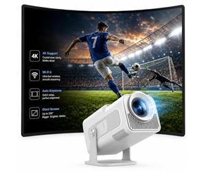 WOLFANG 4K Videoprojecteur【Application Intégrée/Netflix Officiel】, 26000 Lumen Retroprojecteur avec WiFi 6, Zoom 50%, 180° Rotation Mini Projecteur pour Home Cinema/TV Stick/iOS/Android/PC/PS5/HDMI/AV