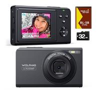 WOLFANG Appareil Photo numérique, caméra Enfant 2,7 K pour Photographie, vlogging compacte 50 MP, caméra vidéo Zoom numérique 16x, numérique Point de Mise au Point Automatique et
