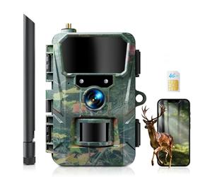 WOLFANG Caméra de Chasse 4G,48MP 2K HD Camera Chasse avec Détection de Mouvement, Vision Nocturne, Déclenchement 0,2s, IP66 Etanche pour l'observation des Animaux