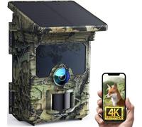 WOLFANG Caméra de Chasse, Camera Chasse Solaire WiFi 4K/68MP, Détecteur de Mouvement de 0,1s, avec App, 5200mAh Batterie, Vision Nocturne, IP66 Etanche pour l'observation des Animaux