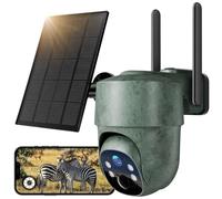 WOLFANG Caméra de Surveillance cellulaire 4G LTE 4G LTE alimentée par l'énergie Solaire avec Vue vidéo en Direct 2,5 K, Inclinaison à 355° et réglage à Distance à 90°, caméra de sécurité avec Vision