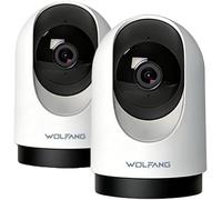 WOLFANG Caméra de Surveillance intérieure 2K WiFi 3 MP pour Animal de Compagnie avec détection sonore de Mouvement, Rotation à 360°, Vision Nocturne, Audio bidirectionnel, Cloud/SD, Fonctionne avec