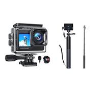 WOLFANG Caméra Sport GA120 4K30FPS & Ensemble de Selfie Stick Rechargeable