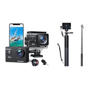WOLFANG Caméra Sport GA300 4K60FPS & Ensemble de Selfie Stick Rechargeable