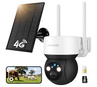 WOLFANG Camera Surveillance Exterieure sans Fil 4G avec SIM, Camera Solaire, 2K HD, Vision Nocturne, Audio Bidirectionnel, PIR, Enregistrement Local, Carte microSD 32 Go