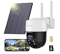 WOLFANG Camera Surveillance Exterieure sans Fil, 4g Camera Solaire avec Carte Sim, Alimentation Solaire, Vision Nocturne, 2.5K, Audio Bidirectionnel, Détection De Mouvement Pir, Carte microSD 32 Go