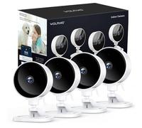 WOLFANG Camera Surveillance WiFi Interieur 1080P avec IR-Vision Nocturne, Détection de Mouvement et Son, Audio Bidirectionnel, Alerte en Temps réel, Compatible avec Alexa,SD et Cloud, Pack de 4