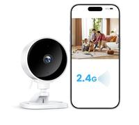 WOLFANG Caméra de sécurité intérieure 1080p - Caméra de vidéosurveillance - Détection de Mouvement et de Son, Audio bidirectionnel, Vision Nocturne, Alerte en Temps réel, SD et Cloud, Wi-FI 2,4 G