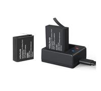 WOLFANG Chargeur Double avec 2 Batteries 1350mAh, Station de Chargement USB-C pour Caméras Action GA100, GA120, GA200, GA300 , SF230, EK7000