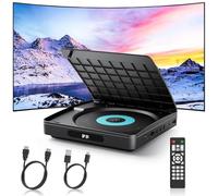 WOLFANG Lecteur DVD pour TV avec HDMI, Full HD 1080P sans Région, télécommande et Câble Type-C, Lecteur CD pour Chaîne Stéréo, Port USB 2.0 (Pas Blu-Ray)
