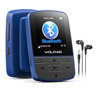 WOLFANG Lecteurs MP3 64 Go avec Bluetooth 5.3, Clip Sport, Taille Mini, Poids 28,3 g, Haut-Parleur HiFi, Radio FM, enregistreur Vocal, écouteurs Inclus