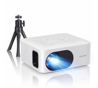WOLFANG Mini Projecteur avec Trépied, Videoprojecteur 1080P Full HD, WP02 Retroprojecteur Portable, 200 Pouces, Zoom 25%, Video Projecteur Compatible avec iOS/Android/Tablet/PC/TV Stick/USB/Carte TF
