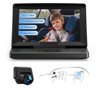WOLFANG Miroir Voiture Bébé HD 1080P Retroviseur Voiture Bebe, USB-C Plug and Play Installation Facile, Moniteur pour bébé avec écran de 5 Pouces et caméra de Vision Nocturne