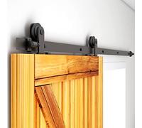 WOLFBIRD 213cm (7FT) Kit de Rail pour Porte Coulissante Pour Porte Coulissante Ensemble Hardware kit, Système de Porte Coulissante avec Roulettes (Forme de T)