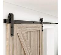 WOLFBIRD 426CM/14FT Kit de Rail pour Porte Coulissante Pour Porte Coulissante Ensemble Hardware kit ,Système de Porte Coulissante avec Roulettes(Noir)