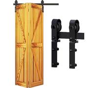 WOLFBIRD Garniture de porte coulissante à deux volets de 76 cm / 2,5 pi pour 2 portes à deux volets, système de charnière unidirectionnel, kit de porte pliante pour ouverture de porte inférieure à 61