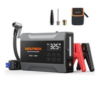 WOLFBOX 2000A Avviatore di Emergenza Con Compressore 150 PSI, Jump Starter 12V Portatile 37Wh per Auto Benzina fino a 5L, Power Bank Con Cavi, Boost e Luce LED