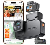 WOLFBOX Dashcam 3 Canaux 4K HDR, STARVIS 2 IMX678, Vision Nocturne, WiFi