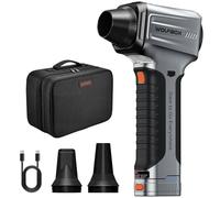 WOLFBOX MegaFlow 500pro Souffleur à feuilles sans fil 270 km/h 1,45 kg | Buse ronde, longue et plate, réglable en continu, écran LED, USB-C 30 W, sac, bouchons d'oreille pour voiture et terrasse