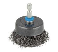 wolfcraft 1 brosse métallique en forme de pot, tige de 6 mm Ø 80