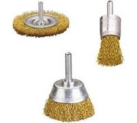 wolfcraft 2739000 Lot de 3 Brosses en Laiton queue ronde Ø 6 mm Vert