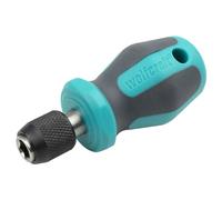 wolfcraft 1239000 Tournevis avec Porte-Embouts Magnétique Manche Court - Longueur de la tige 22 mm