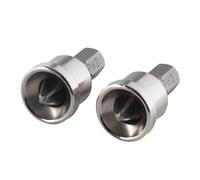 wolfcraft 1342000 2 Embouts Solid, Phillips N°2, Longueur 25 Mm avec butée de Profondeur argent