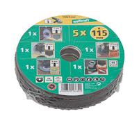wolfcraft 1664000 Kit découverte de 5 Disques pour meuleuses ø 125 mm vert