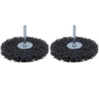 wolfcraft 1674000 1 Roue de Décapage Universelle Ø 100 Mm, Queue Ø 6 Mm, Hauteur Polissoir 13 Mm argent (Lot de 2)