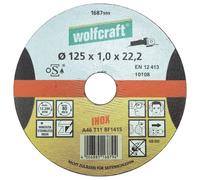 wolfcraft 1685999 Disque tronçonneuse inox fin Diamètre 115 x 1,0 mm