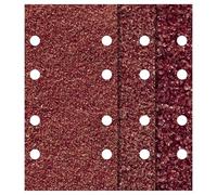 Wolfcraft Patins abrasifs auto-agrippants 1762000 – 10 pièces, 93×185 mm, perforés, grains 40/80/120
