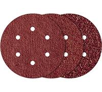 wolfcraft 1838000 12 Disques Abrasifs Auto-agrippants Ø 150 Mm, Perforés, Corindon Grains 60, 120, 240 argent