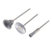 wolfcraft 2114000 Jeu de mini-brosses tige 2,3 mm 3 pièces argent