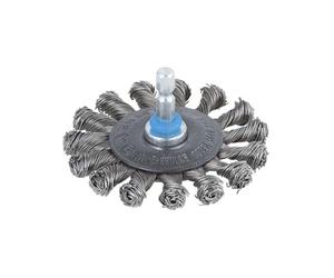 wolfcraft 2119000 (L) cepillo de disco metálico, trenzado, vástago hexagonal 1/4" (6,35 mm) PACK 1 argent