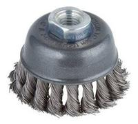 Wolfcraft Brosse métallique soucoupe 2125000 – torsadée pour meuleuse M14, diamètre 75 mm