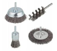 Pack de 4 brosses fil d'acier queue WOLFCRAFT 2133000 Ø6 mm