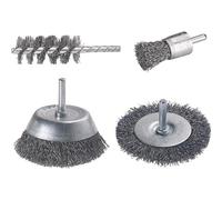 Wolfcraft Brosses pour perceuse 2133000 - Lot de 4, acier multimatière Ø25/75 mm
