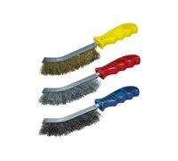 wolfcraft 2138000 - Jeu de Brosses Manuelles pour Décaper et Nettoyer - Acier Inox et Laiton - 3 pièces