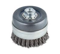 wolfcraft 2150000 Brosse métallique soucoupe pour Meuleuse M14 Diamètre 90 mm,argent