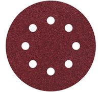 Wolfcraft 2269100 Feuille abrasive pour ponceuse excentrique avec bande auto-agrippante, perforé Grain 40 (Ø) 115 mm 25 pc(s)