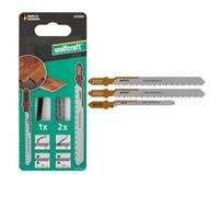 wolfcraft 2332000 - Lames de scie sauteuse « Parquet » - Kit de projet pour des coupes nettes droites et courbes grâce au parquet - Mirror-Cut pour bords de coupe sans fissures - Fabriqué en Allemagne