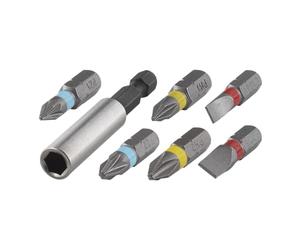 wolfcraft 2446000 Vissage 7 Pièces, Gris/noir, Set de 7 Pièces