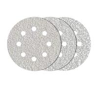 Set de feuilles abrasives pour ponceuse excentrique avec bande auto-agrippante, perforé Wolfcraft 1156100 Grain 40, 80, 120 (Ø)