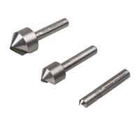 Wolfcraft 2504000 Jeu de fraises coniques 3 pièces 6 mm, 12 mm, 16 mm acier à métaux tige cylindrique 1 set