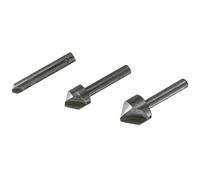 Wolfcraft Jeu de fraises coniques 2504000 – 3 pièces Ø 6/12/16 mm acier tige cylindrique