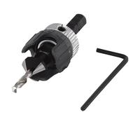 wolfcraft 2544000 - Foret avec Fraisoir - Diamètre 3.2 à 12 mm - Avec Butée de Profondeur - Pré-perçage et Fraisage