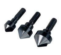 wolfcraft 2584000 3 Fraisoirs 1 Tranchant Ø 12 16 19 Mm Acier Ws Queue 6 Pans Angle 45° argent