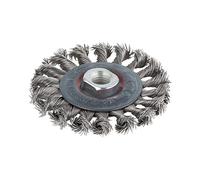 wolfcraft 2701000 Brosse inox circulaire Torsadée Filetage M 14 / Diamètre 100 mm argent
